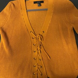 Mustard Tie-up Sweater